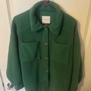 American Eagle Outfitters Oversized Green Teddy Jacket